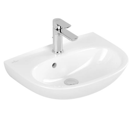 Раковина, Villeroy&Boch, O.Novo, шгв 500*380*110, отверстия для смесителя-1 сквозное, 2 промаркированных, цвет-альпийский белый