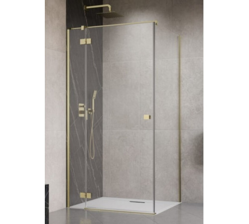 Боковая стенка, Radaway, Essenza 8, левосторонняя, шв 337*2000, brushed gold, цвет стекла-прозрачный, Easy Clean