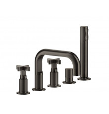 Смеситель для ванны и душа, Gessi, Inciso, цвет-Copper Brushed PVD