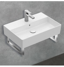Раковина, Villeroy&Boch, Memento 2.0, шгв 600*420*140, отверстия для смесителя-1 сквозное, 2 промаркированных, цвет-альпийский белый