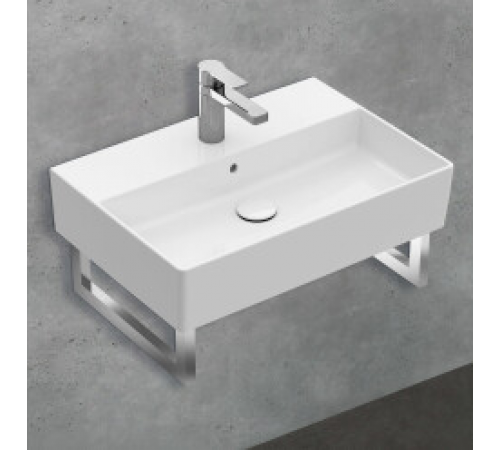 Раковина, Villeroy&Boch, Memento 2.0, шгв 600*420*140, отверстия для смесителя-1 сквозное, 2 промаркированных, цвет-альпийский белый