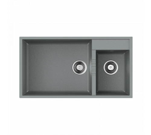 Мойка, OMOIKIRI, Tedori, шгв 850*465*235, отверстия для смесителя-2 промаркированных, чаши-2, цвет-Leningrad grey