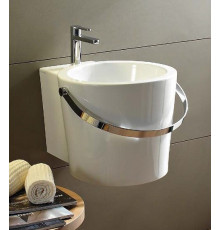 Раковина, Scarabeo, Bucket, шгв 405*540*350, отверстия для смесителя-1, цвет-белый глянцевый/хром