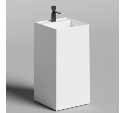 Раковина, Salini, Armonia Square Top, шгв 450*450*900, отверстия для смесителя-1, цвет-белый матовый