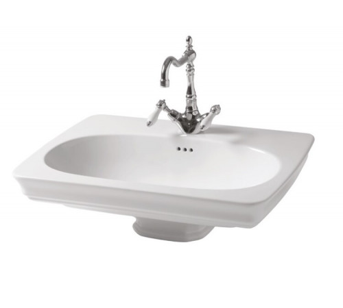 Раковина, Artceram, Civitas, шгв 680*495*220, отверстия для смесителя-1 сквозное, 2 промаркированных, цвет-белый глянцевый (Товар заказной, возврату не подлежит)