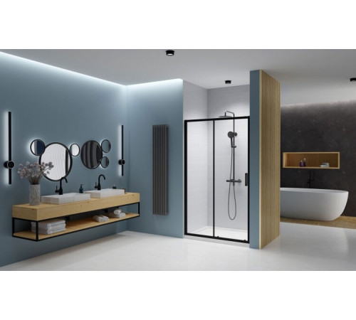 Дверь, Radaway, Premium Pro DWJ, шв 1600*2000, петли-слева, черный, цвет стекла-прозрачный, Easy Clean