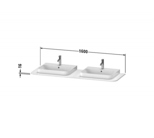 Столешница, Duravit, Happy D.2 Plus, шгв 1600*550*16, цвет-белый глянцевый
