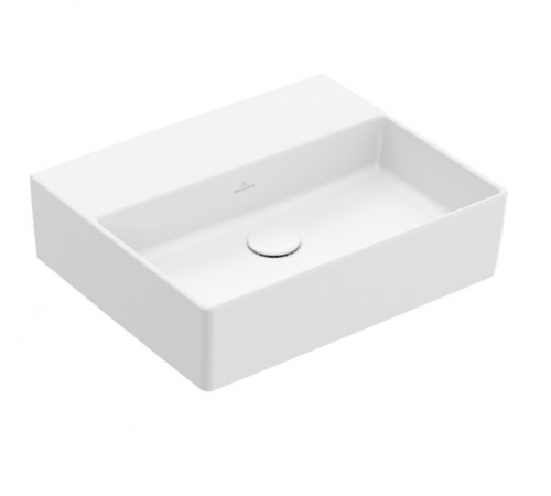 Раковина, Villeroy&Boch, Memento 2.0, шгв 500*420*135, отверстия для смесителя-отсутствуют, CeramicPlus, цвет-камень белый