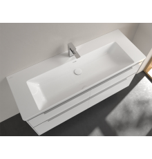 Раковина, Villeroy&Boch, Subway 3.0, шгв 1300*475*120, отверстия для смесителя-1 сквозное, 2 промаркированных, цвет-альпийский белый