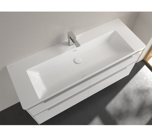 Раковина, Villeroy&Boch, Subway 3.0, шгв 1300*475*120, отверстия для смесителя-1 сквозное, 2 промаркированных, цвет-альпийский белый