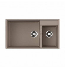 Мойка, OMOIKIRI, Tedori, шгв 850*465*235, отверстия для смесителя-2 промаркированных, чаши-2, цвет-бежевый