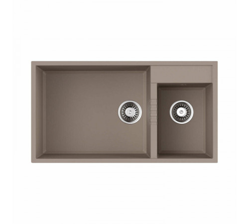 Мойка, OMOIKIRI, Tedori, шгв 850*465*235, отверстия для смесителя-2 промаркированных, чаши-2, цвет-бежевый