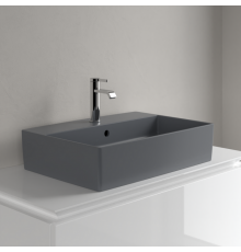 Раковина, Villeroy&Boch, Memento 2.0, шгв 600*420*90, отверстия для смесителя-1 сквозное, 2 промаркированных, CeramicPlus, цвет-Graphite