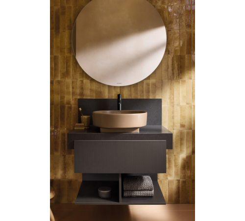Тумба под раковину, Duravit, Balcoon, шгв 800*570*522, петли-слева и справа, раковина-необходимо заказать, цвет корпуса/фасада-Slate brown matt decor/Slate brown structured matt