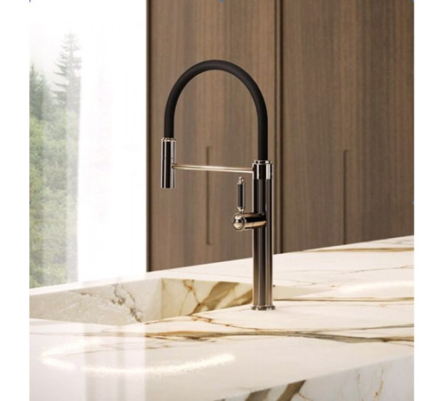 Смеситель для кухни, Gessi, VENTI20, цвет-никель PVD (Nickel PVD)