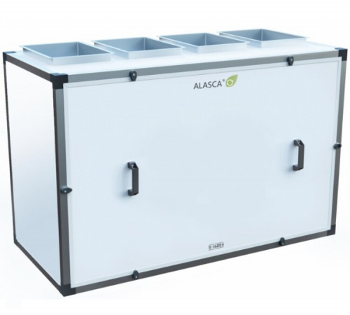 R1400V AC W Pro, Вентиляционная установка Alasca R приточно-вытяжная с энтальпийным пластинчатым рекуператором + смес. узел, заслонки, датчики