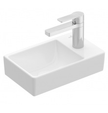 Раковина, Villeroy&Boch, Avento, шгв 360*220*90, отверстия для смесителя-1, CeramicPlus, цвет-альпийский белый