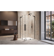 Дверь, Radaway, Furo SL KDD, шв 1000*2000, петли-слева, черный, цвет стекла-прозрачный, Easy Clean