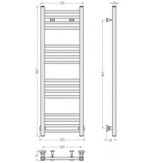 Полотенцесушитель, Сунержа, Модус, шгв 350*75*1007, цвет-чёрный матовый