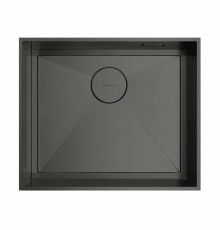 Мойка, OMOIKIRI, Kasen, шгв 530*450*175, отверстия для смесителя-отсутствуют, цвет-вороненая сталь