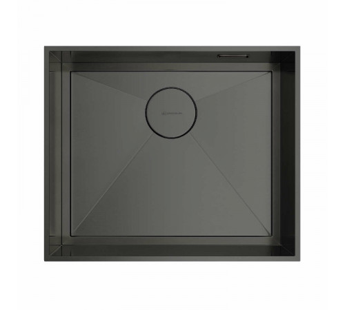 Мойка, OMOIKIRI, Kasen, шгв 530*450*175, отверстия для смесителя-отсутствуют, цвет-вороненая сталь