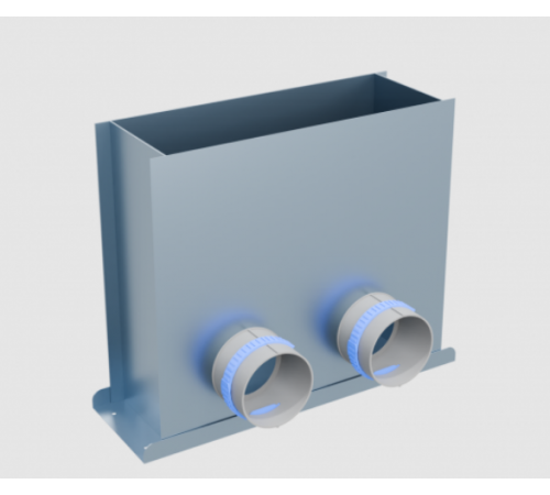 Пленум, Flexag FL-PFP-400x100/75x2, напольный, 400x100, на 2 выxода FLD