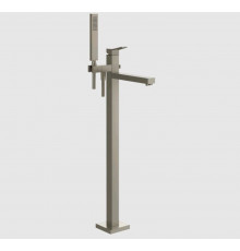 Смеситель для ванны и душа, Gessi, Rettangolo K, напольный, цвет-Finox Brushed Nickel
