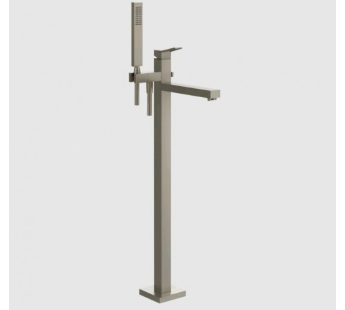 Смеситель для ванны и душа, Gessi, Rettangolo K, напольный, цвет-Finox Brushed Nickel