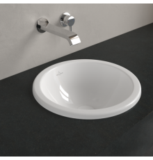 Раковина, Villeroy&Boch, Loop&Friends, шгв 390*390*190, отверстия для смесителя-отсутствуют, цвет-альпийский белый