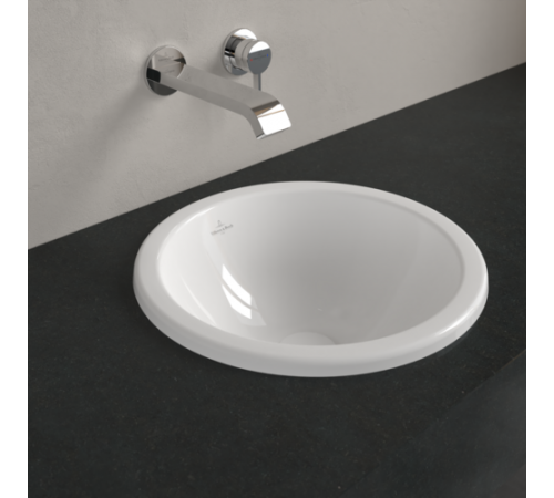Раковина, Villeroy&Boch, Loop&Friends, шгв 390*390*190, отверстия для смесителя-отсутствуют, цвет-альпийский белый