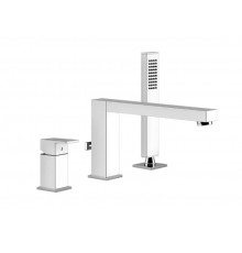Смеситель для ванны и душа, Gessi, Rettangolo, цвет-Black Metal Brushed PVD
