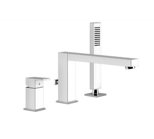Смеситель для ванны и душа, Gessi, Rettangolo, цвет-Black Metal Brushed PVD