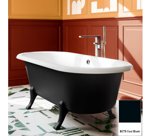 Ванна, Villeroy&Boch, Hommage, шгв 1771*771*450/617, CeramicPlus, цвет снаружи/внутри-Coal Black/Stone White