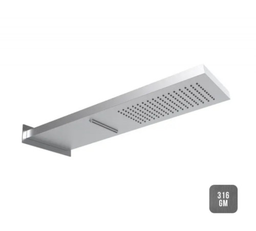 Верхний душ, Almar, Wall Mounted head showers, 537*165, цвет-Gun Metal Brushed PVD (Товар заказной, возврату не подлежит)