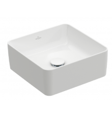 Раковина, Villeroy&Boch, Collaro, шгв 380*380*145, отверстия для смесителя-отсутствуют, CeramicPlus, цвет-Stone White