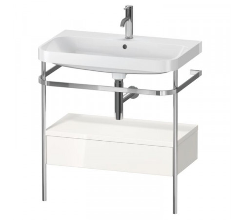 Консоль, Duravit, Happy D.2 Plus, шгв 575*490*850, с раковиной, цвет-хром, цвет ящика-белый