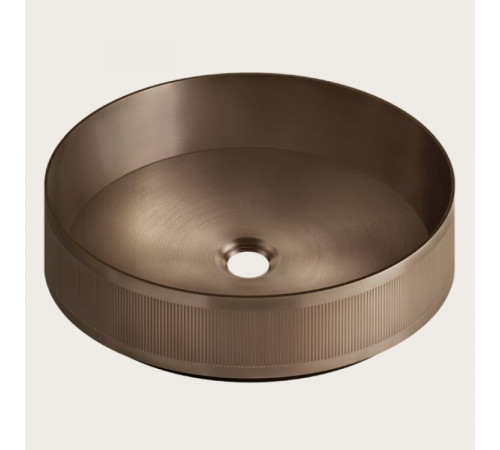 Раковина, Gessi, VENTI20, Rigato, шгв 400*400*125, отверстия для смесителя-отсутствуют, цвет-Copper Brushed PVD