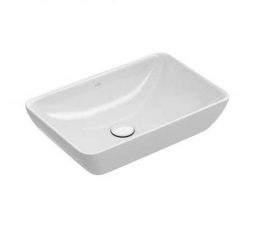 Раковина, Villeroy&Boch, Venticello, шгв 550*360*118, отверстия для смесителя-отсутствуют, CeramicPlus, цвет-камень белый