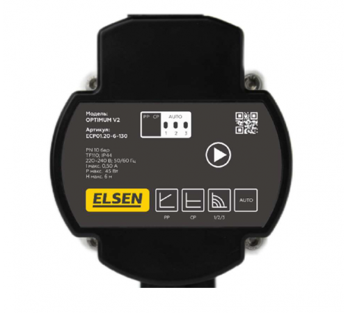 Насос, ELSEN, Optimum V2, циркуляционный с частотным регулированием, DN20, 6 м, 130 мм