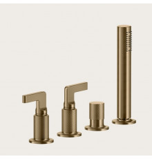 Смеситель для ванны и душа, Gessi, Inciso, цвет-Warm Bronze Brushed PVD