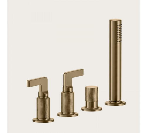 Смеситель для ванны и душа, Gessi, Inciso, цвет-Warm Bronze Brushed PVD