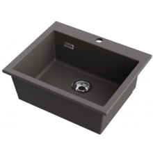 Мойка, Omoikiri, Omishima, шгв 600*510*220, отверстия для смесителя-1, цвет-stone grey