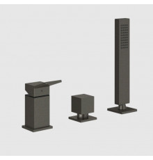Смеситель для ванны и душа, Gessi, Rettangolo K, на 2 потребителя, цвет-Black Metal Brushed PVD