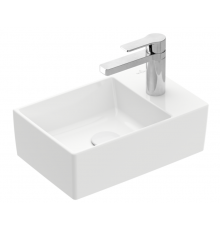 Раковина, Villeroy&Boch, Memento 2.0, шгв 400*260*90, отверстия для смесителя-1, CeramicPlus, цвет-альпийский белый