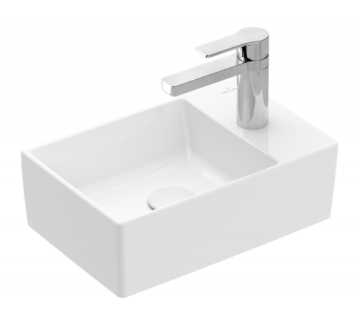 Раковина, Villeroy&Boch, Memento 2.0, шгв 400*260*90, отверстия для смесителя-1, CeramicPlus, цвет-альпийский белый