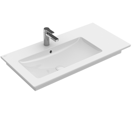 Раковина, Villeroy&Boch, Venticello, шгв 1000*500*120, отверстия для смесителя-1 сквозное, 2 промаркированных, CeramicPlus, цвет-альпийский белый