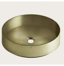 Раковина, Gessi, шгв 400*400*125, отверстия для смесителя-отсутствуют, цвет-Brushed Brass PVD
