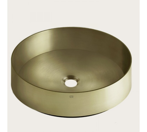 Раковина, Gessi, шгв 400*400*125, отверстия для смесителя-отсутствуют, цвет-Brushed Brass PVD