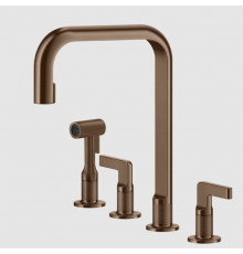 Смеситель для кухни, Gessi, Inciso, цвет-Copper Brushed PVD