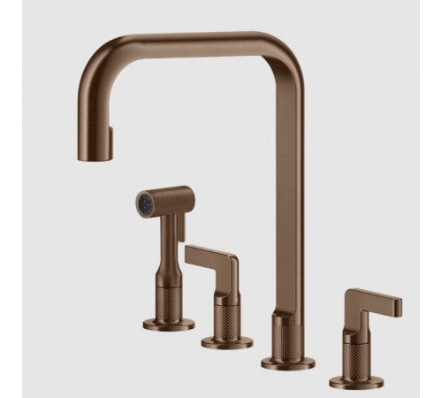 Смеситель для кухни, Gessi, Inciso, цвет-Copper Brushed PVD